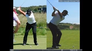 Jon Rahm golf swing  Long Iron faceon amp downtheline July 2017 [upl. by Mandelbaum]