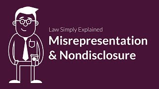 Misrepresentation and Nondisclosure  Contracts  Defenses amp Excuses [upl. by China766]