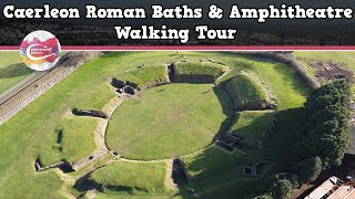 CAERLEON ROMAN BATHS amp AMPHITHEATRE WALES  Walking Tour  Pinned on Places [upl. by Ayahsal895]