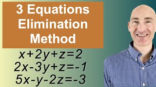 Solving Systems of 3 Equations Elimination [upl. by Verner926]