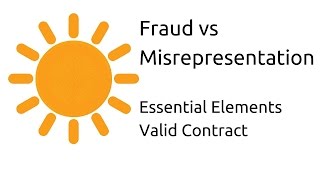 Fraud vs Misrepresentation  Other Essential Elements of a Valid Contract  CA CPT  CS amp CMA [upl. by Nrev288]